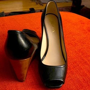 Prada Open Toe Wedge